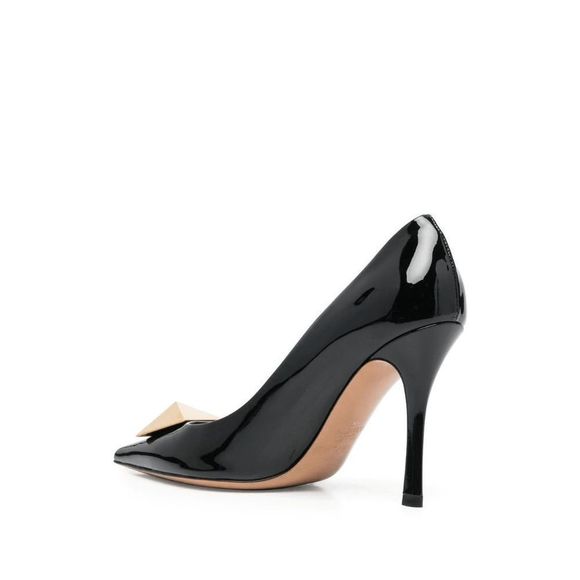 Valentino Garavani One Stud 100mm Pointed-toe Patent Leather Pumps EU 40 Black - Picture 3 of 11